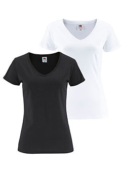 Pack of 2 V-Neck T-Shirts by Fruit of the Loom