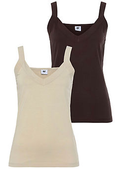 Pack of 2 Vest Tops by AJC