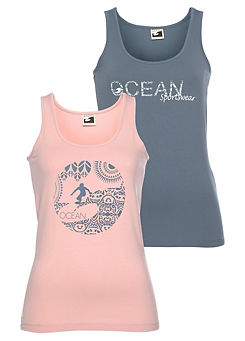 Pack of 2 Vest Tops by OCEAN Sportswear