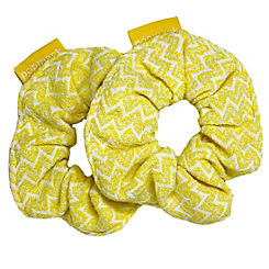 Pack of 2 Yellow Microfiber Hair Scrunchies by Popmask