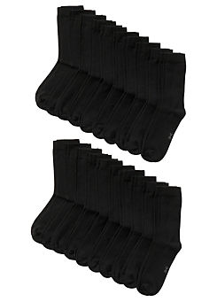 Pack of 20 Pairs of Ankle Socks by bonprix