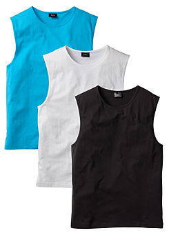 Pack of 3 Cotton Tank Tops by bonprix