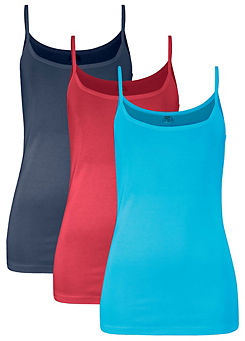 Pack of 3 Essential Camis by bonprix