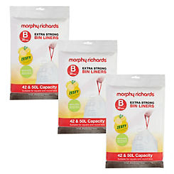 Pack of 3 Lemon Scented Bin Liners for 42-50 Litre Bins by Morphy Richards