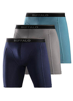 Pack of 3 Long Boxer Shorts by Buffalo