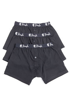 Pack of 3 Men’s ’William’ Black Cotton Button Fly Boxers by Pringle
