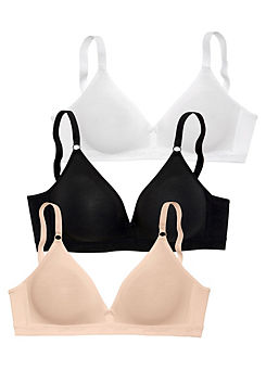 Pack of 3 Non Wired Bralette by Petite Fleur