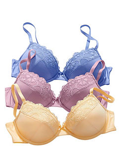 Pack of 3 Push-Up Bras by Petite Fleur