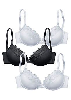 Pack of 3 Push-Up Bras by Petite Fleur