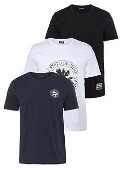 Pack of 3 Short Sleeve T-Shirts by Bruno Banani