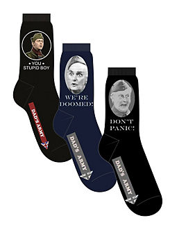 Pack of 3 Socks Set Don’t Panic, We’re Doomed & Stupid Boy by Dad’s Army
