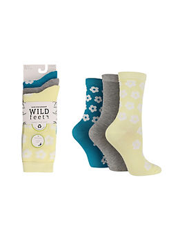 Pack of 3 Womens Jacquard Socks by Wild Feet