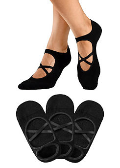 Pack of 3 Yoga Booties by active by LASCANA