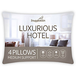 Pack of 4 Luxurious Hotel Medium Support Pillows by Snuggledown