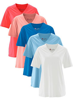 Pack of 5 Essential V-Neck T-Shirts