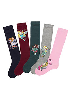 Pack of 5 Fairy Knee High Socks by H.I.S
