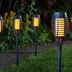 Pack of 5 Party Flaming Torch Stake Lights by Smart Garden
