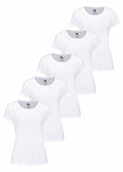Pack of 5 Round Neck T-Shirts by Fruit of the Loom