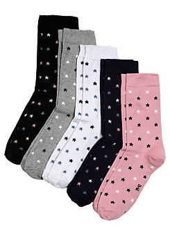 Pack of 5 Star Socks by bonprix