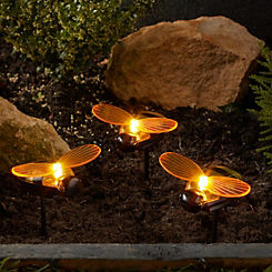 Pack of 6 Bee Solar Stake Lights by Smart Garden