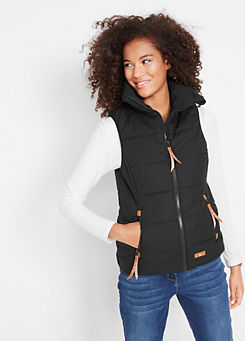 Padded High Collar Quilted Gilet by bonprix