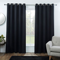 Pair of Ultra Soft Blackout Eyelet Curtains by Sleepdown