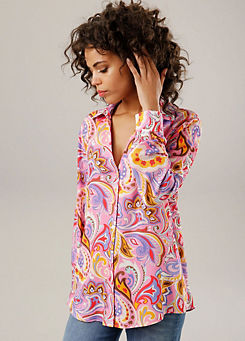 Paisley Print Long Sleeve Blouse by Aniston