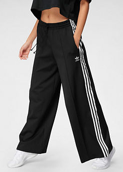 adidas training wide leg joggers in black