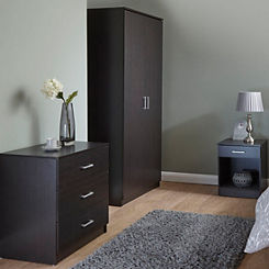 Panama Wardrobe, 3 Drawer Chest & 1 Drawer Bedside Bedroom Set