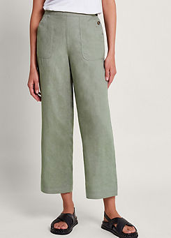 Parker Linen Cropped Trousers by Monsoon