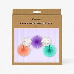 Pastel Paper Fan Set 5 Pack by Paperchase