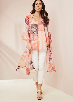 Patchwork Print Kimono by Together