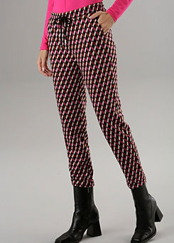 Patterned Slip-On Pants by Aniston