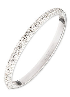Pave Crystal Bangle in Silver Tone by Anne Klein