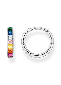 Pave Hoop Earrings with Colourful Stones by THOMAS SABO
