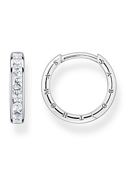 Pave Hoop Earrings with White Stones by THOMAS SABO