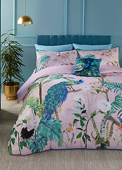 Peacock Jungle 500 Thread Count Cotton Duvet Cover Set by Soiree