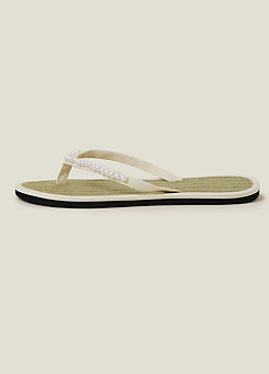 Pearl Seagrass Flip Flops by Accessorize