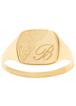 Personalised 9ct Yellow Gold Men’s Signet Ring by Precious Sentiments