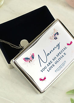 Personalised Butterfly Rectangular Jewellery Box by Personalised Memento