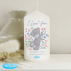 Personalised Floral Pillar Candle by Me to You