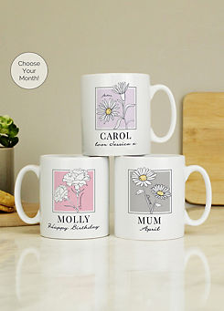 Personalised Flower of the Month Mug by Personalised Memento