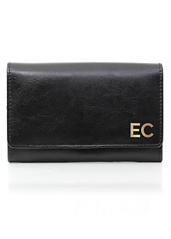 Personalised Gold Initials Black Purse