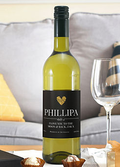 Personalised Heart White Wine by Personalised Momento