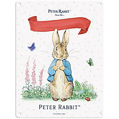 Personalised Metal Sign With Red Banner by Peter Rabbit