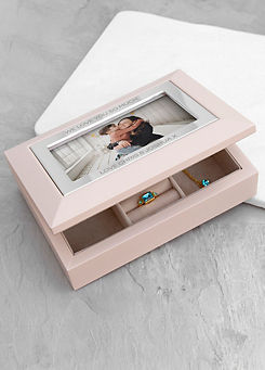 Personalised Nude Pink & Silver Photo Jewellery Box by Treat Republic