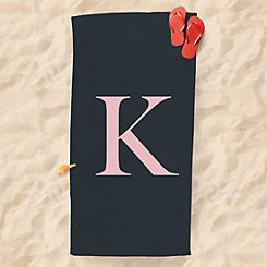 Personalised Pink Initial Beach Towel by Lister Cartwright