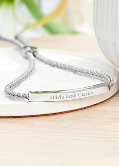 Personalised Silver Identity Rope Bracelet by Treat Republic