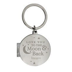 Personalised To the Moon and Back... Engraved Photo Keyring