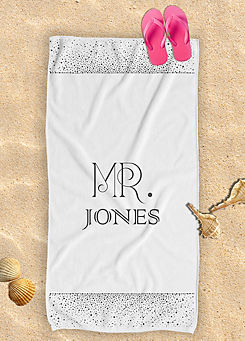 Personalised ’Mr’ Wedding Beach Towel by Lister Cartwright